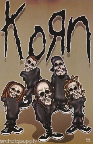 Korn フラッグ　ポスター　90s KORN cartoon textile poster / flag | eBay